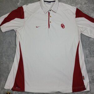 Oklahoma Sooners Polo Shirt Nike-Fit Team White‎ Polyester Size X-Large